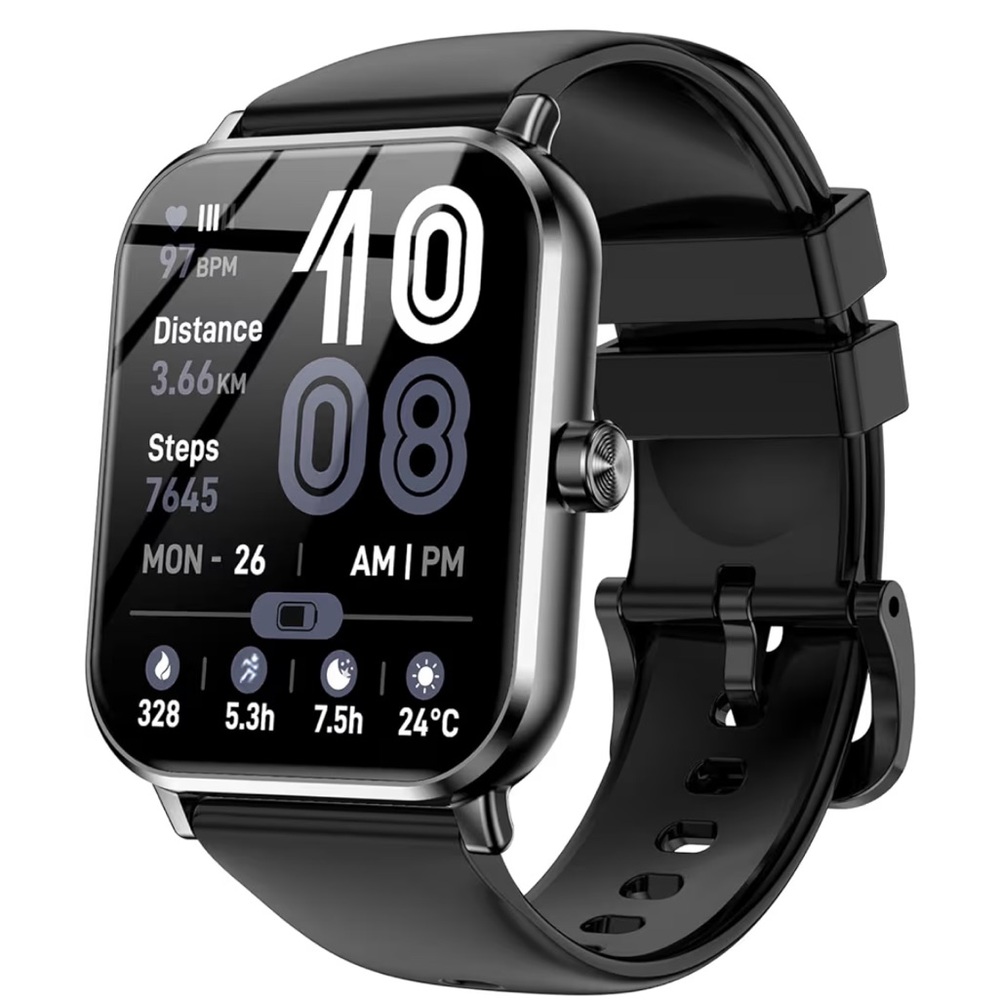 NEW Black Smart Fitness Watch with Bluetooth Notifications